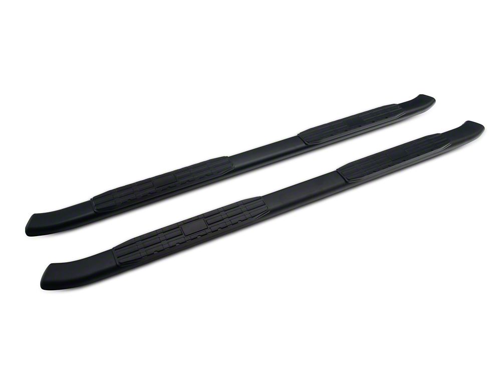 RedRock 4-Inch Oval Bent End PNC Side Step Bars; Black (05-23 Tacoma Double Cab)