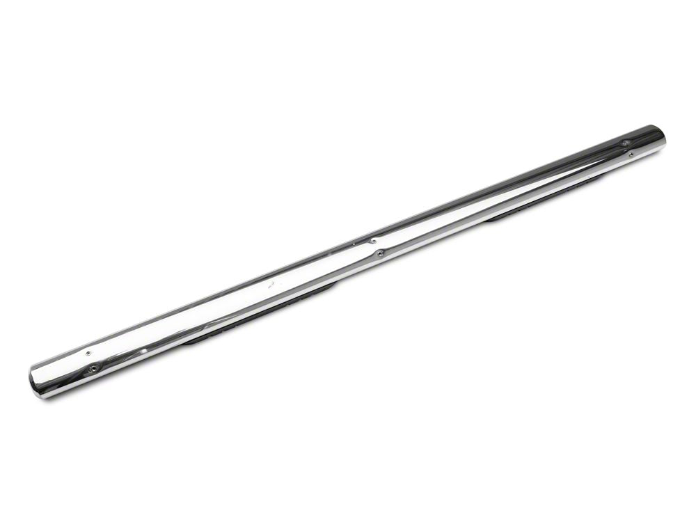 RedRock 4-Inch Oval Straight End Side Step Bars; Stainless Steel (05-23 Tacoma Double Cab)