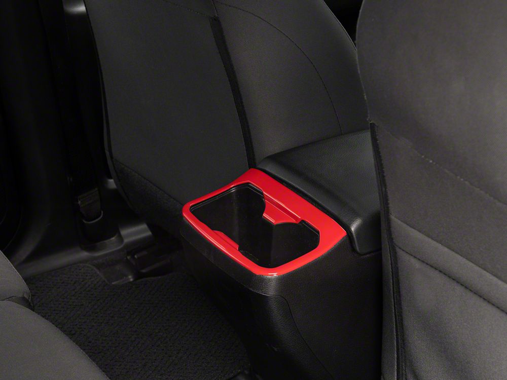 RedRock Rear Cup Holder Trim; Red (16-23 Tacoma)