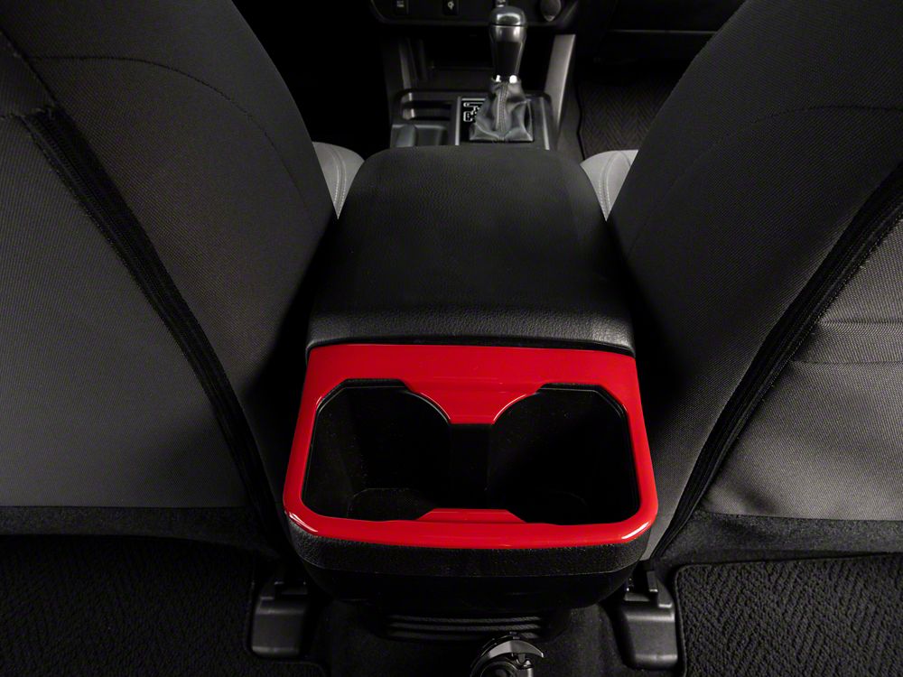 RedRock Rear Cup Holder Trim; Red (16-23 Tacoma)