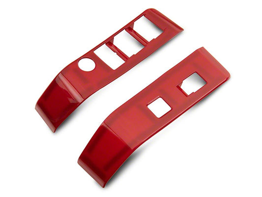RedRock Front Switch Panel Trim; Red (16-23 Tacoma Double Cab)