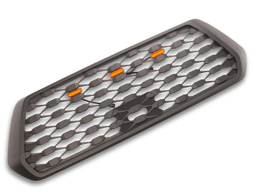 RedRock Baja Mesh Upper Replacement Grille with LED Lighting; Matte Black (16-23 Tacoma)