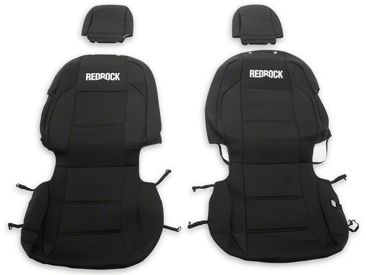 RedRock Neoprene Front and Rear Seat Covers; Black (16-23 Tacoma Double Cab)