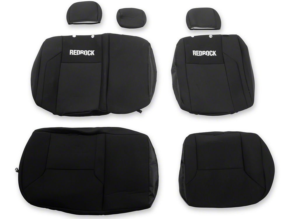 RedRock Neoprene Front and Rear Seat Covers; Black (16-23 Tacoma Double Cab)