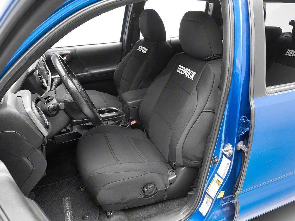 RedRock Neoprene Front and Rear Seat Covers; Black (16-23 Tacoma Double Cab)
