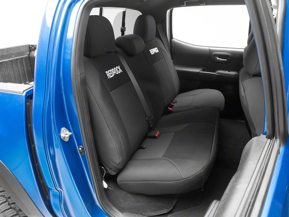 RedRock Neoprene Front and Rear Seat Covers; Black (16-23 Tacoma Double Cab)