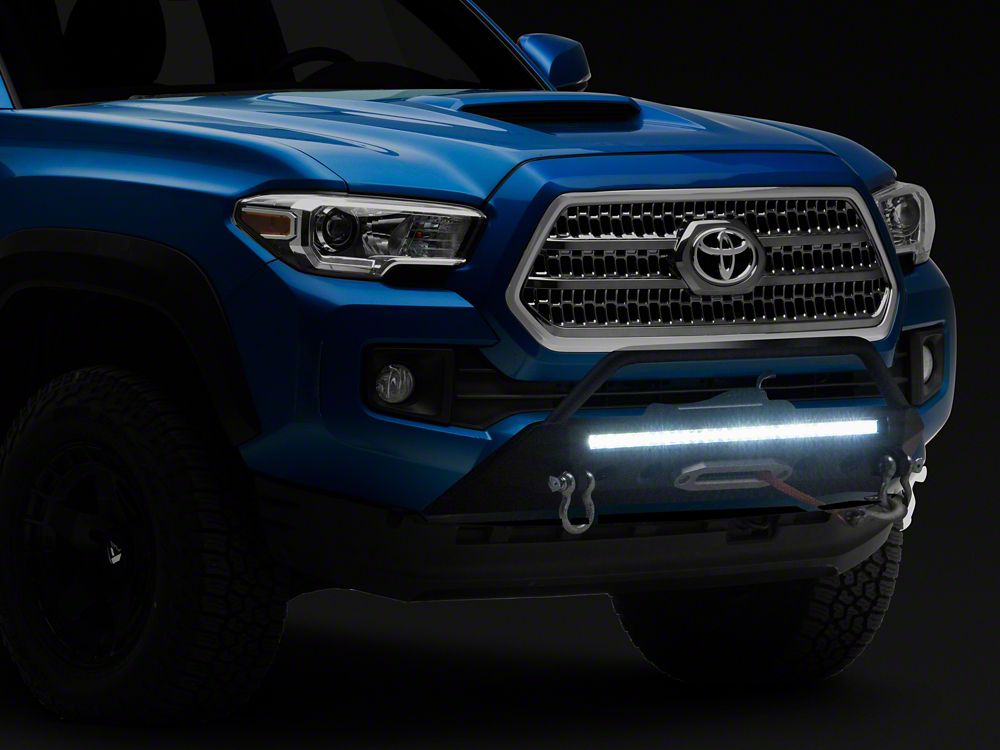 RedRock Stubby Winch Mount Front Bumper with LED Light Bar (16-23 Tacoma)