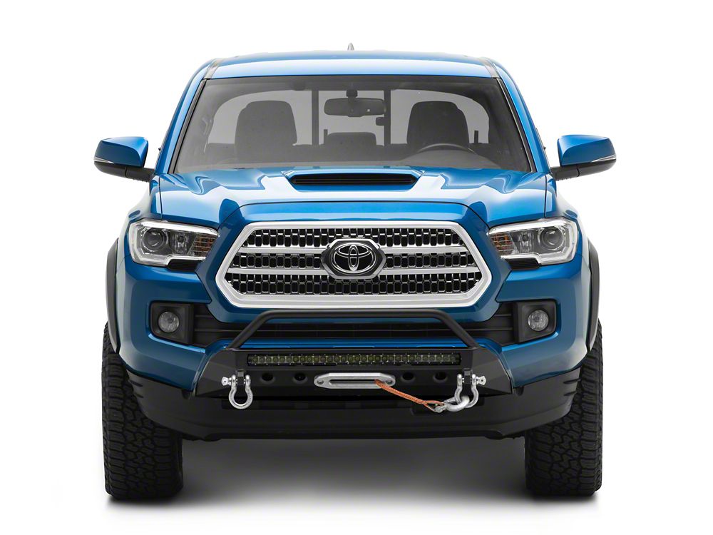 RedRock Stubby Winch Mount Front Bumper with LED Light Bar (16-23 Tacoma)