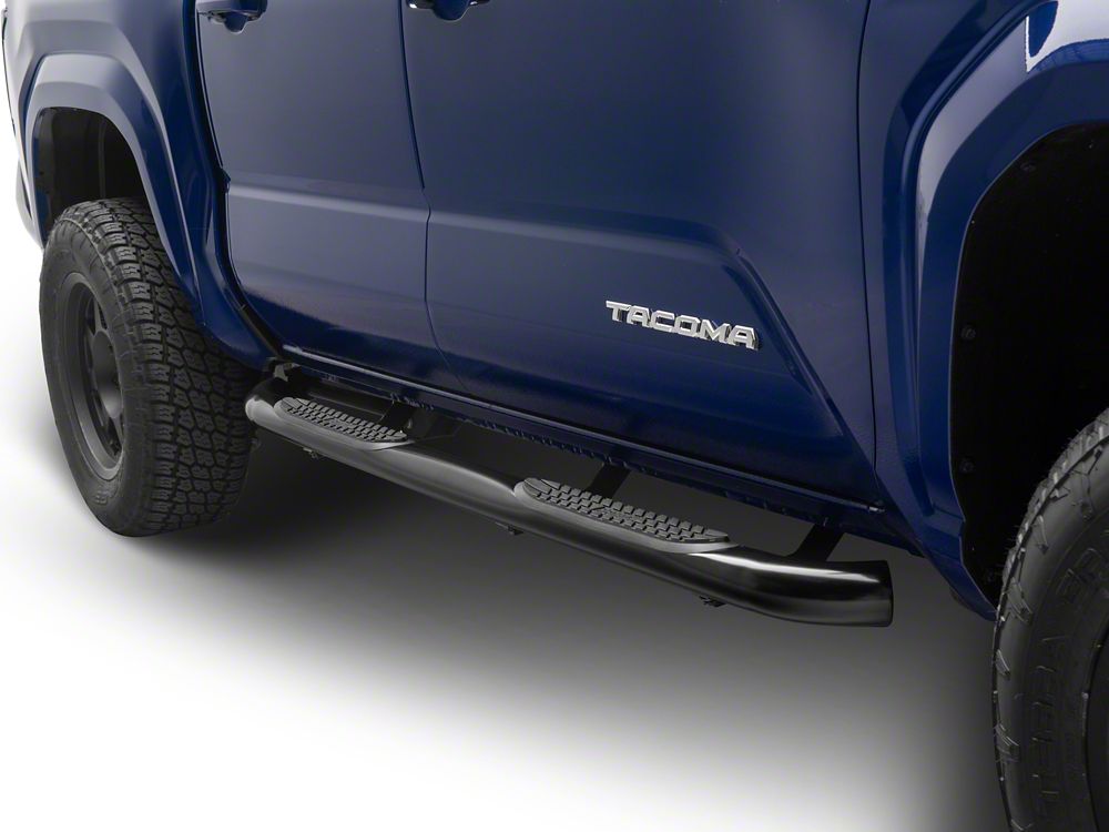 RedRock 3-Inch Side Step Bars; Black (24-25 Tacoma Double Cab)