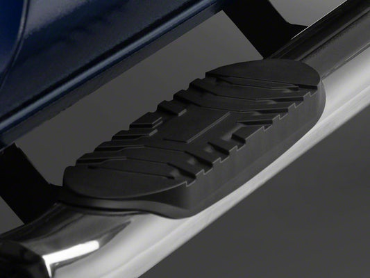 RedRock 5-Inch Oval Bent End Side Step Bars; 304 Stainless Steel (24-25 Tacoma Double Cab)