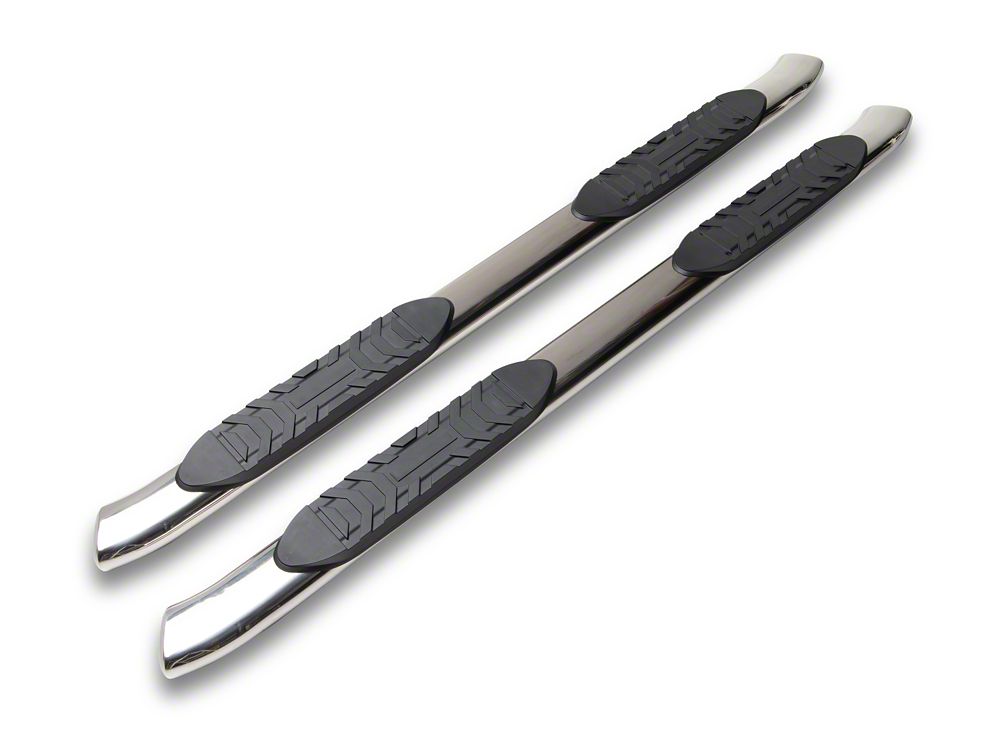 RedRock 5-Inch Oval Bent End Side Step Bars; 304 Stainless Steel (24-25 Tacoma Double Cab)
