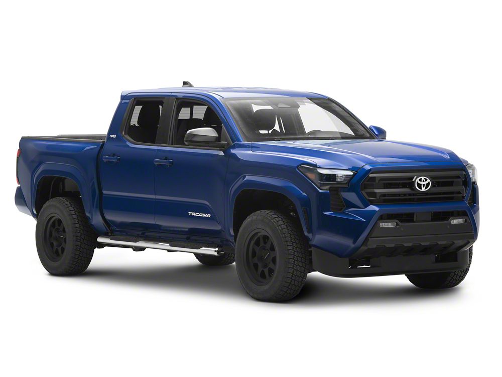RedRock 4-Inch Oval Straight End Side Step Bars; 304 Stainless Steel (24-25 Tacoma Double Cab)