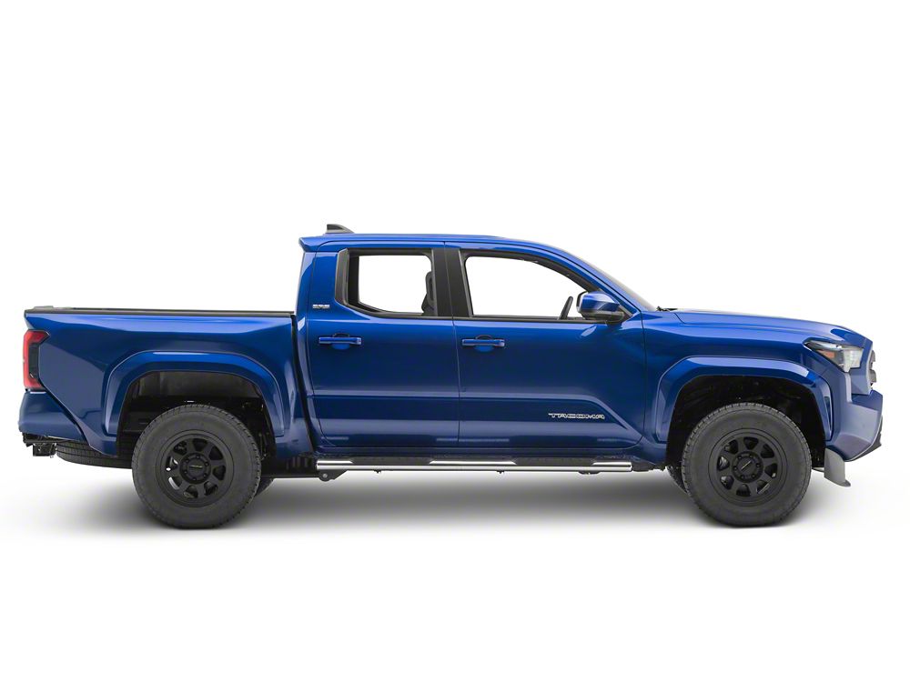 RedRock 4-Inch Oval Straight Side Step Bars; Stainless Steel (24-25 Tacoma Double Cab)
