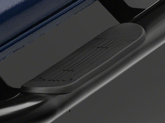 RedRock 4-Inch Oval Bent End Side Step Bars; Black (24-25 Tacoma Double Cab)