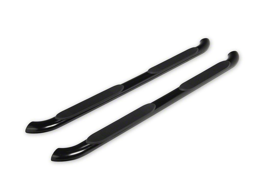 RedRock 4-Inch Oval Bent End Side Step Bars; Black (24-25 Tacoma Double Cab)