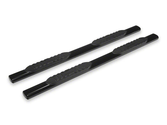 RedRock 5-Inch Oval Straight End Side Step Bars; Black (24-25 Tacoma Double Cab)