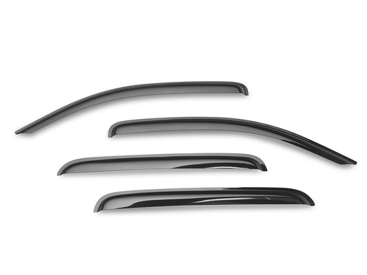 RedRock Window Deflectors; Front and Rear; Smoked (05-15 Tacoma Double Cab)