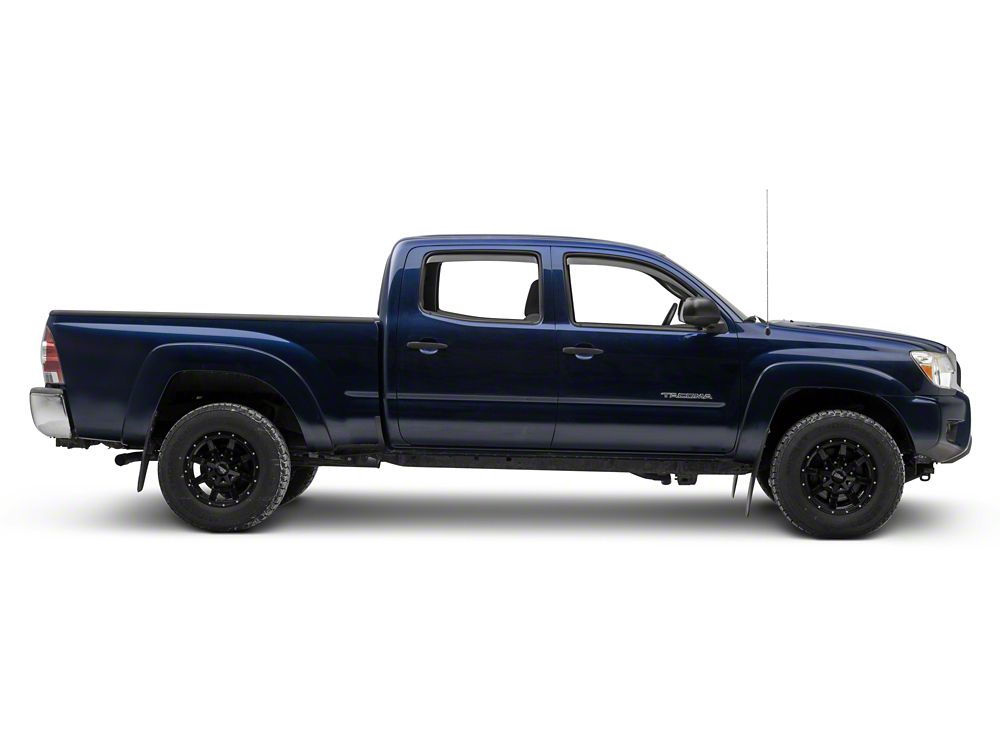 RedRock In-Channel Window Deflectors; Front and Rear; Smoke (05-15 Tacoma Double Cab)