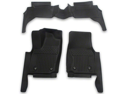 RedRock Custom Fit All-Weather Front and Rear Floor Liners; Black (24-26 Tacoma Double Cab)