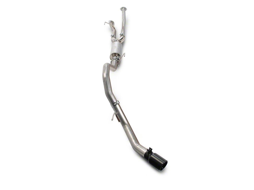 RedRock Single Exhaust System with Black Tip; Side Exit (09-21 5.7L Tundra)