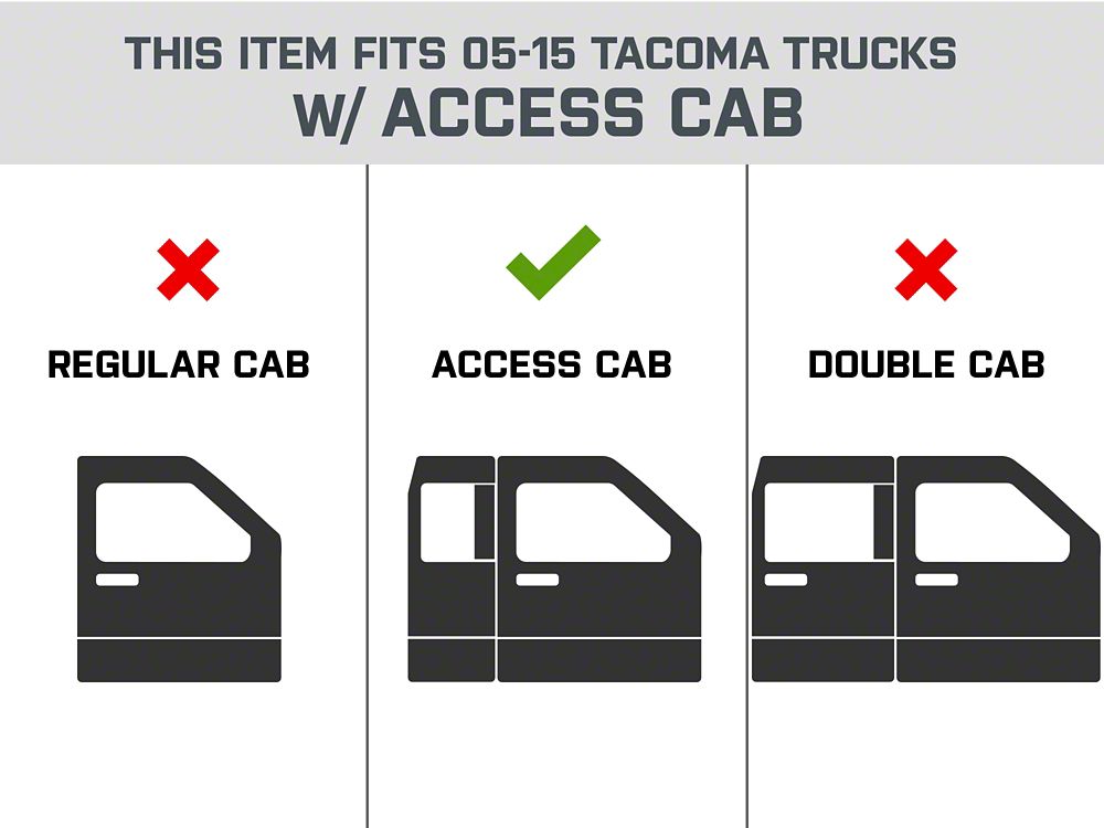 RedRock 3-Inch Side Step Bars; Black (05-23 Tacoma Access Cab)