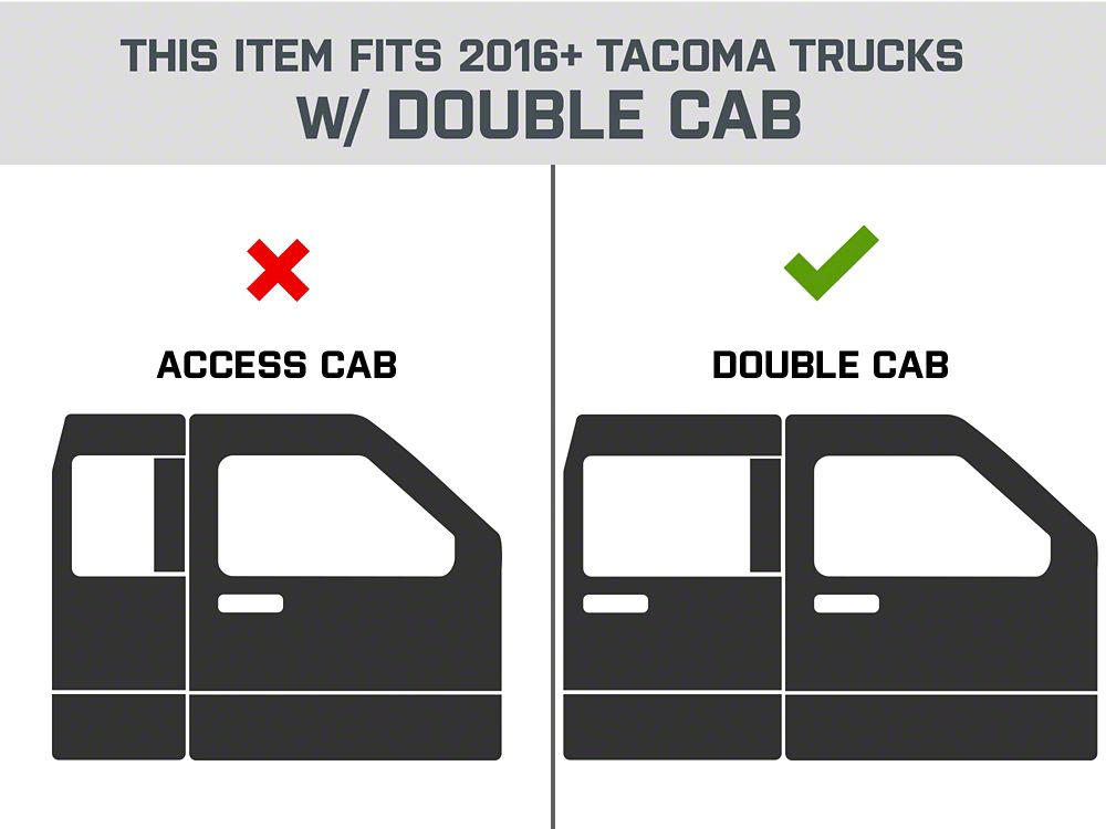 RedRock 3-Inch Side Step Bars; Black (05-23 Tacoma Double Cab)