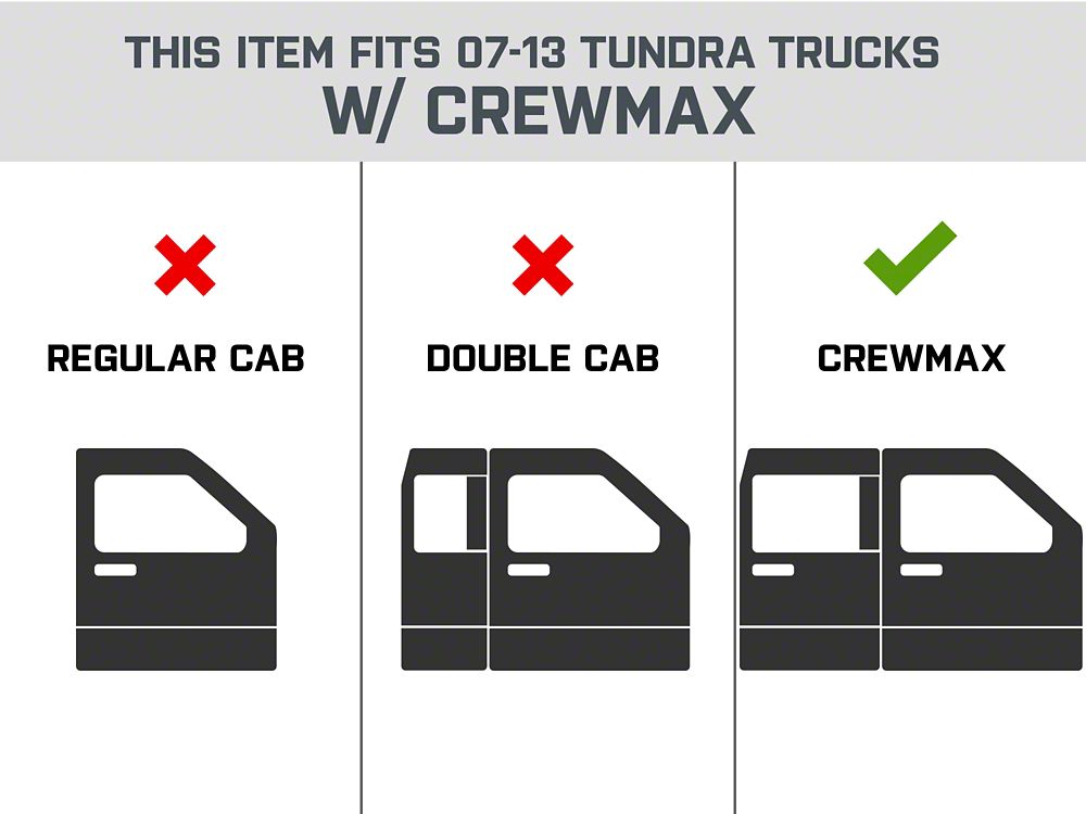 RedRock 3-Inch Side Step Bars; Black (07-21 Tundra CrewMax)