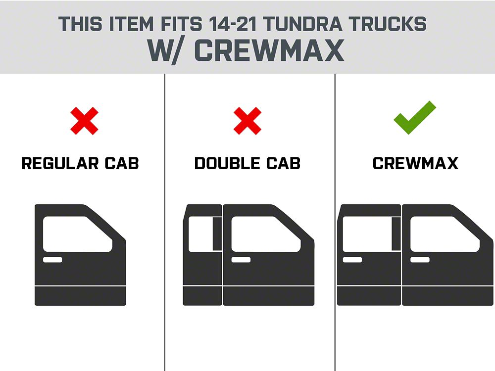 RedRock 3-Inch Side Step Bars; Black (07-21 Tundra CrewMax)