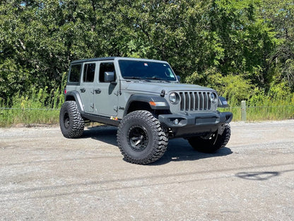 RedRock Headlight Trim and Grille Insert Kit; Matte Black (18-23 Jeep Wrangler JL Sport w/o TrailCam)