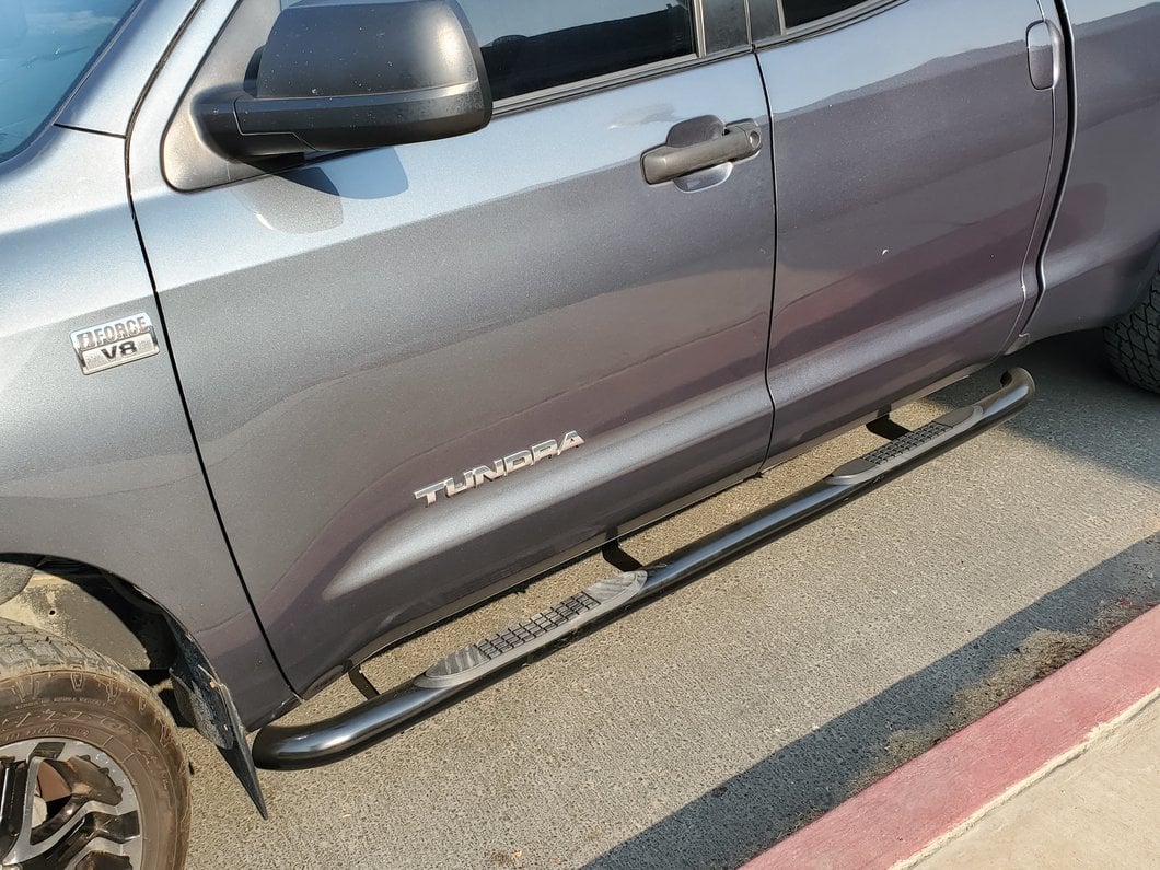 RedRock 3-Inch Side Step Bars; Black (07-21 Tundra Double Cab)