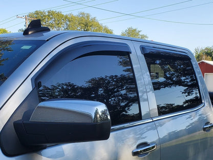 RedRock Window Deflectors; Front and Rear; Smoked (14-18 Silverado 1500 Crew Cab)