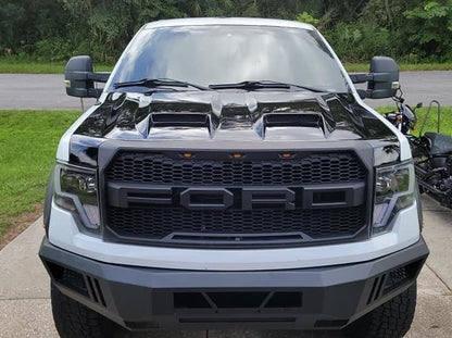 RedRock Dual Inlet Hood; Unpainted (09-14 F-150, Excluding Raptor)