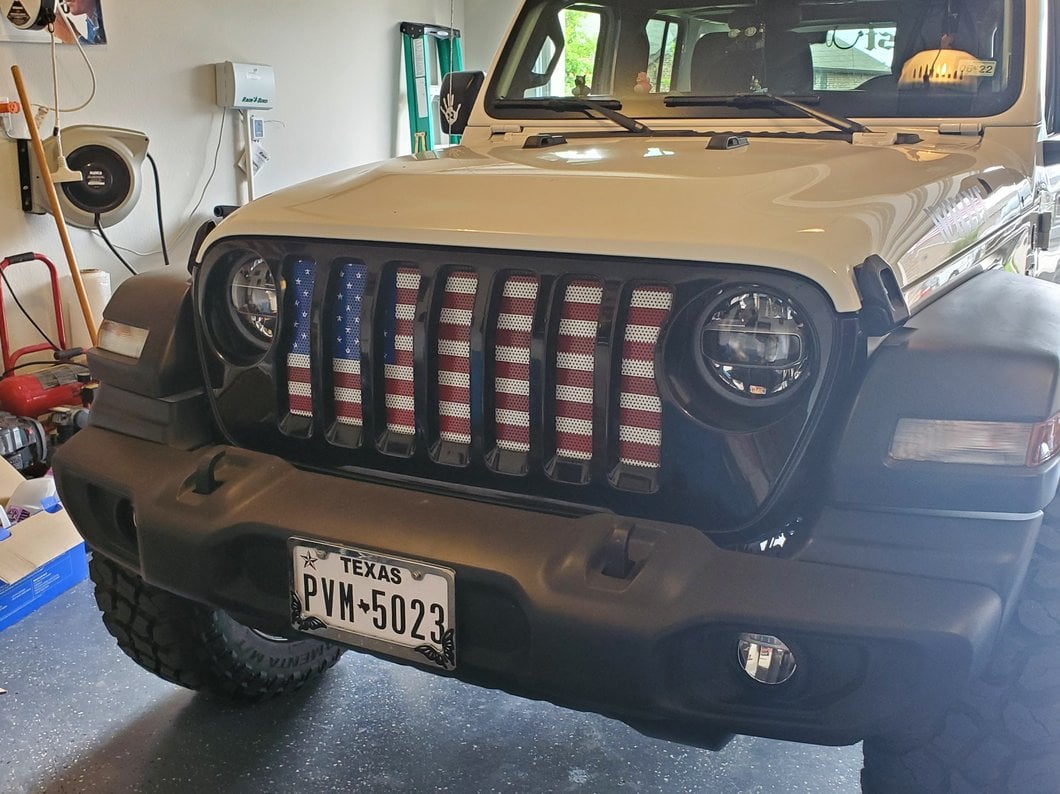 RedRock Grille Insert; Old Glory (18-25 Jeep Wrangler JL w/o TrailCam)