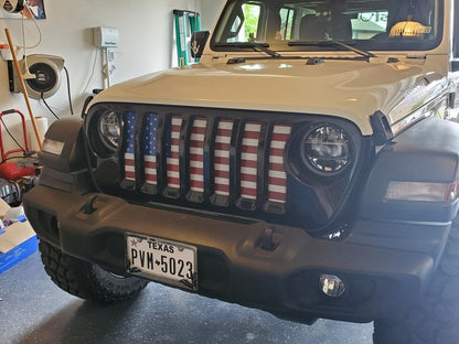 RedRock Grille Insert; Old Glory (18-25 Jeep Wrangler JL w/o TrailCam)