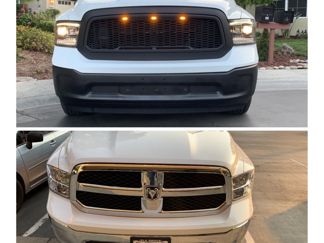 RedRock Baja Upper Replacement Grille; Matte Black (13-18 RAM 1500, Excluding Rebel)