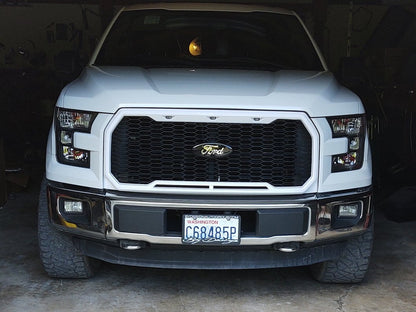 RedRock Baja Upper Replacement Grille with LED Lighting; Charcoal (15-17 F-150, Excluding Raptor)