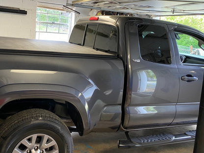 RedRock 5-Inch Oval Bent End Side Step Bars; Black (05-23 Tacoma Access Cab)