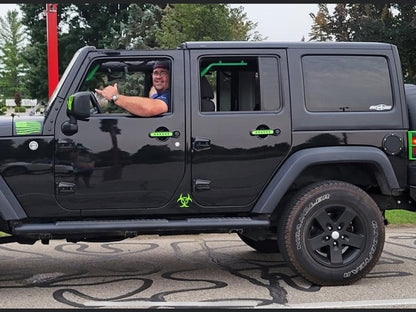 RedRock Billet Aluminum Door Handle Inserts; Green (07-18 Jeep Wrangler JK 4-Door)
