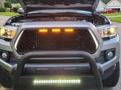 RedRock Baja Upper Replacement Grille with LED Lighting and DRL (16-18 Tacoma w/o Active Cruise)