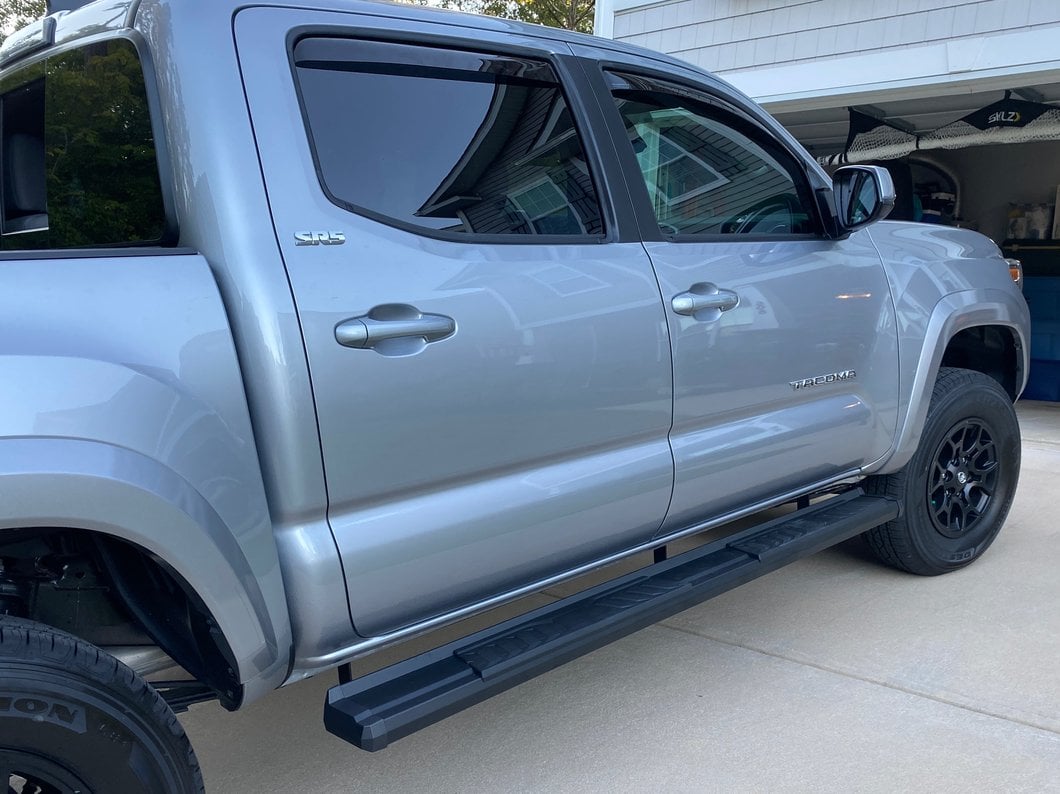 RedRock S6 Running Boards; Black (05-23 Tacoma Double Cab)