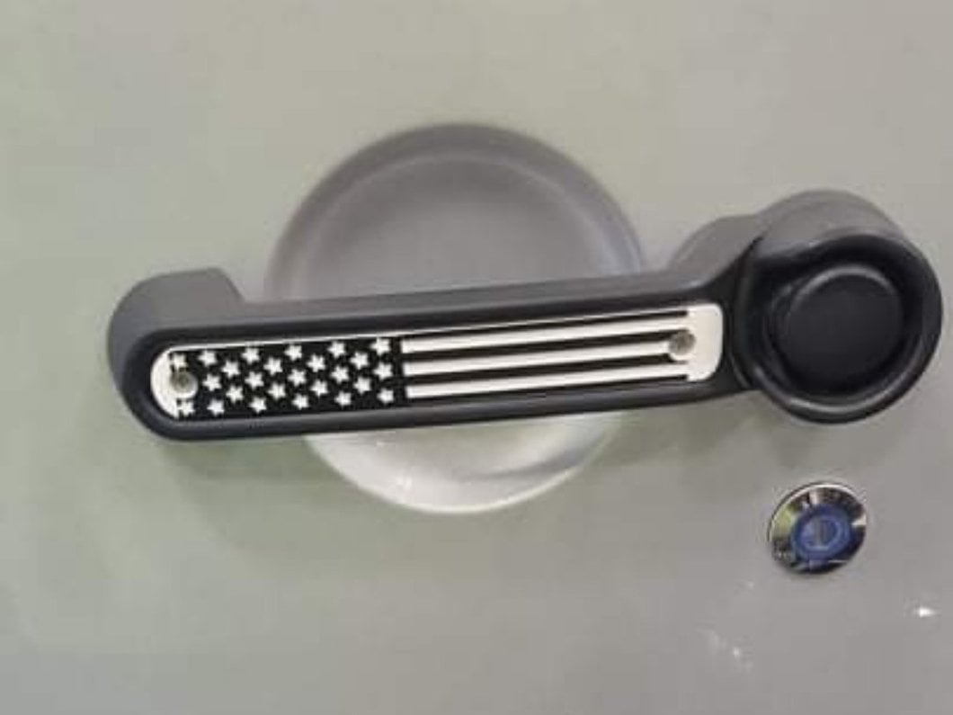 RedRock Old Glory Door Handle Inserts; Black and White (07-18 Jeep Wrangler JK 2-Door)