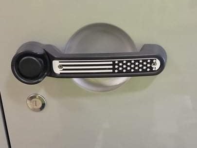 RedRock Old Glory Door Handle Inserts; Black and White (07-18 Jeep Wrangler JK 2-Door)