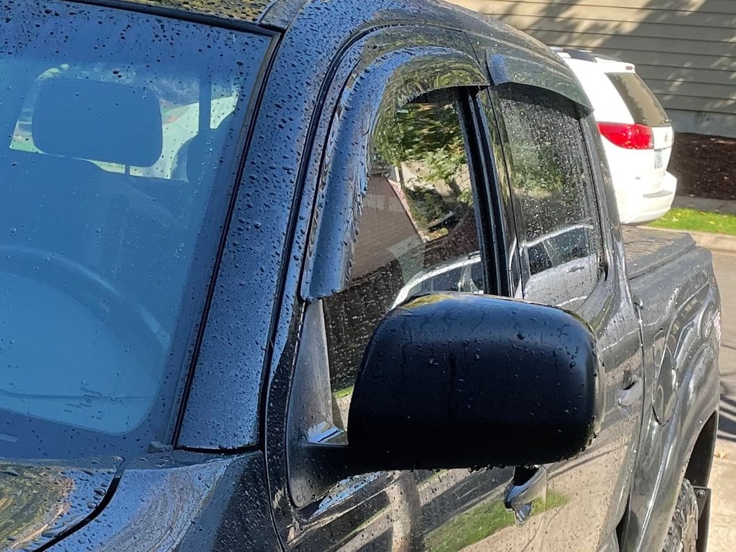 RedRock Window Deflectors; Front and Rear; Smoked (05-15 Tacoma Double Cab)