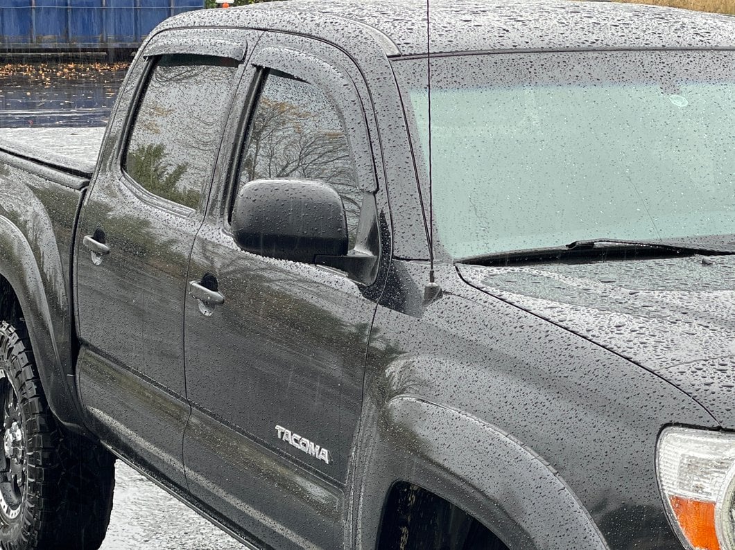 RedRock Window Deflectors; Front and Rear; Smoked (05-15 Tacoma Double Cab)