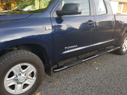 RedRock 5-Inch Oval Bent End Wheel to Wheel Side Step Bars; Black (07-21 Tundra Double Cab w/ 6-1/2-Foot Bed)