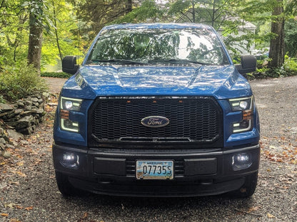 RedRock Baja Upper Replacement Grille with LED Lighting; Gloss Black (15-17 F-150, Excluding Raptor)
