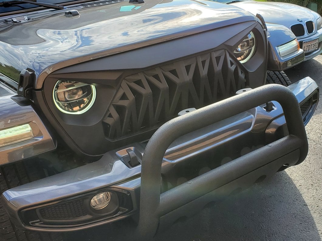 RedRock 3-Inch Bull Bar with Skid Plate; Textured Black (20-25 Jeep Gladiator JT, Excluding Mojave)