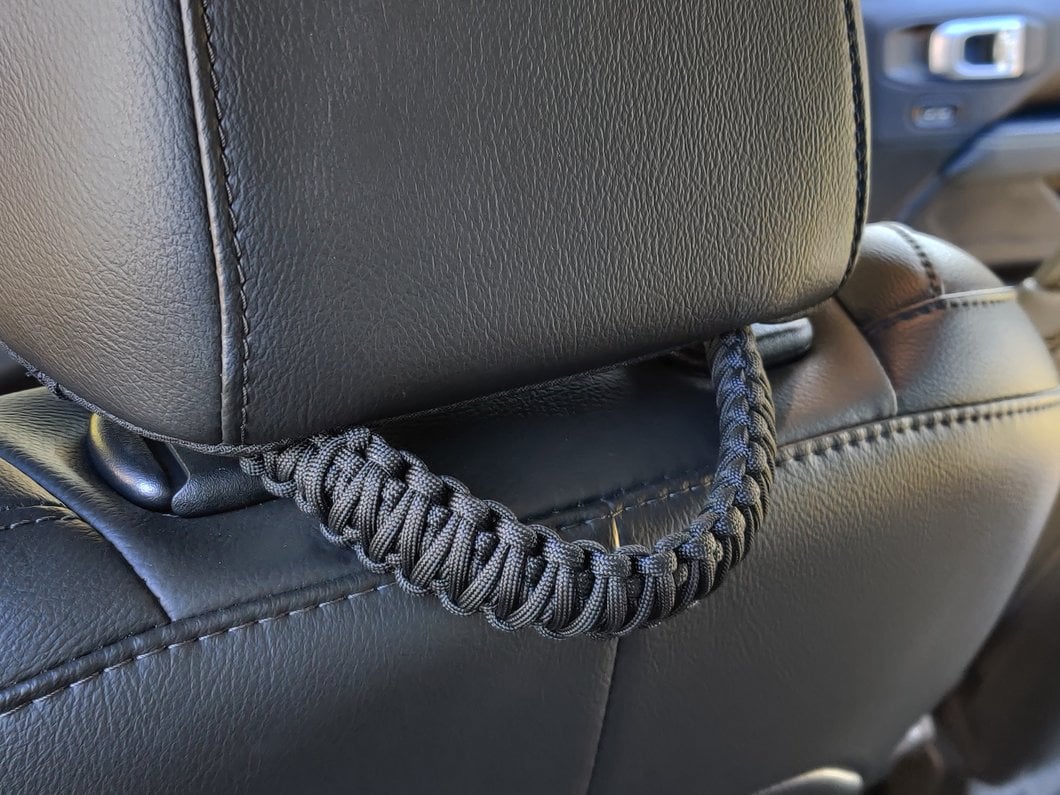 RedRock Headrest Paracord Grab Handles; Black (20-25 Jeep Gladiator JT)
