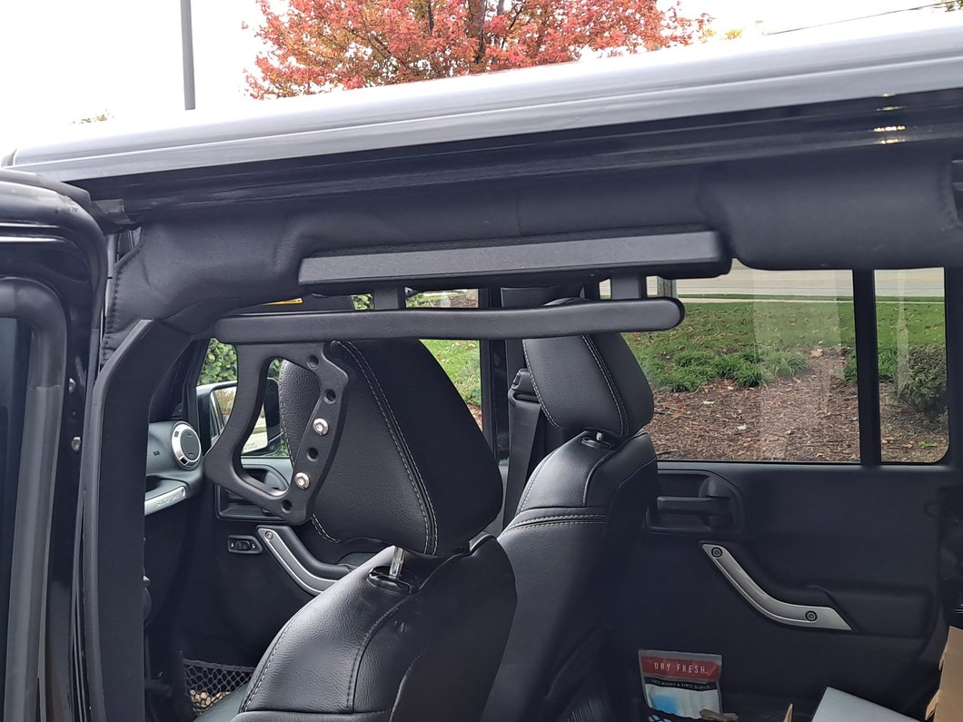 RedRock Aluminum Rear Grab Handles; Black (07-18 Jeep Wrangler JK)