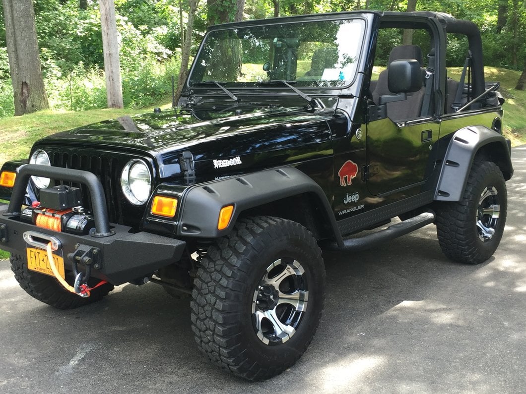 RedRock 3-Inch Round Side Step Bars; Textured Black (87-06 Jeep Wrangler YJ & TJ, Excluding Unlimited)
